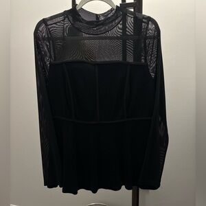 Torrid Black Sheer Long Sleeve Blouse